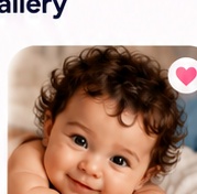 Curly-haired smiling baby